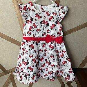 DISNEY | Baby Girl Minnie Mouse Swiss Dot Ruffle Dress + Bloomer Set NWOT | 24M